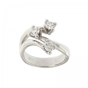 Anello Trilogy By Mazzoni in Oro Bianco con Diamanti