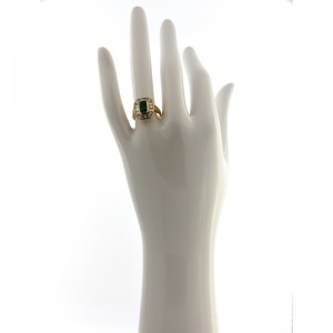 Anello My Valenza in Oro Giallo con Diamanti e Smeraldo