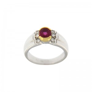Anello My Valenza in Oro Bianco con Diamanti e Rubini