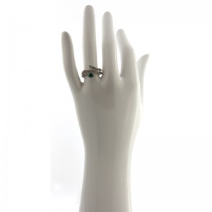 Anello My Valenza in Oro Bianco con Diamanti e Smeraldo