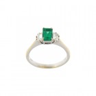 Anello My Valenza in Oro Bianco con Diamanti e Smeraldo