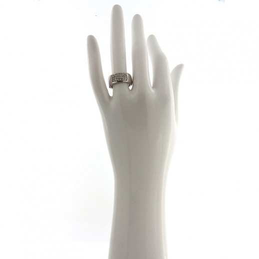 Anello Valenza in Oro Bianco con Diamanti