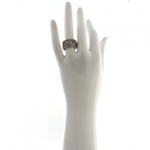 Anello Valenza in Oro Bianco con Diamanti