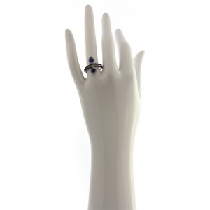 Anello My Valenza in Oro Bianco con Diamanti e Zaffiri