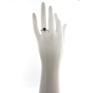 Anello Crivelli in Oro Bianco con Diamanti e Zaffiro
