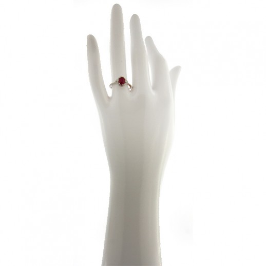 Anello Crivelli in Oro Bianco, Diamanti e Rubino