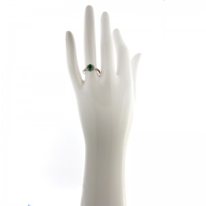  Anello My Valenza in Oro Bianco, Diamanti e Smeraldo
