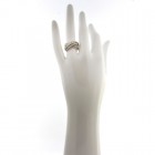 Anello Crivelli Fascia Incrociata in Oro Bianco e Diamanti