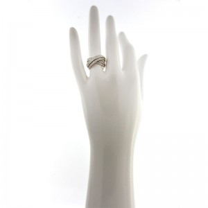 Anello Crivelli Fascia Incrociata in Oro Bianco e Diamanti