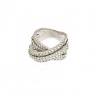 Anello Crivelli Fascia Incrociata in Oro Bianco e Diamanti
