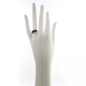  Anello My Valenza in Oro Bianco, Diamanti e Zaffiri