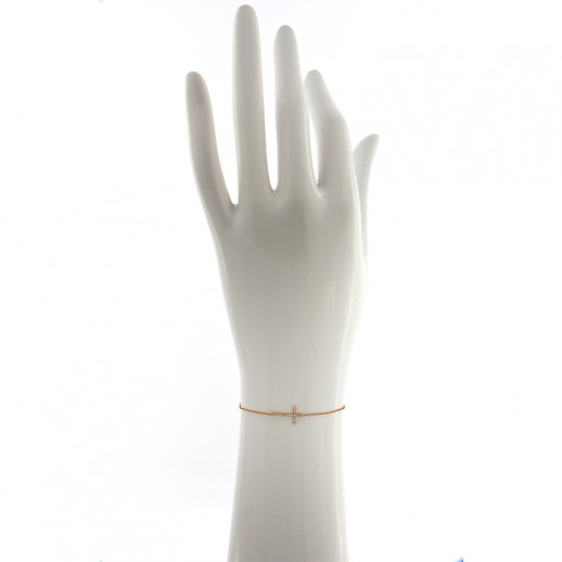 Bracciale My Valenza in Oro Giallo e Diamanti, Simbolo Croce
