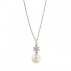 Collana Crivelli in Oro Bianco e Diamanti con Ciondolo a Fiocco di Neve e Perla