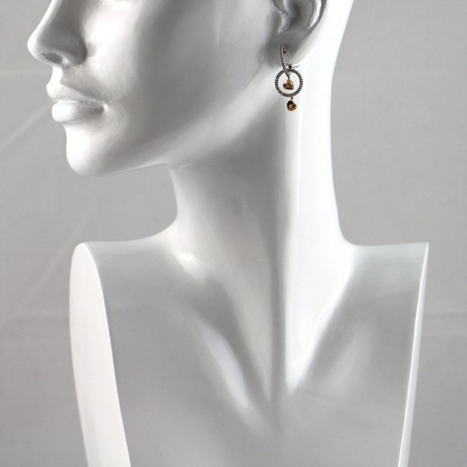 Orecchini My Valenza Oro Bianco e Rosa con Diamanti