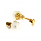 Orecchini in oro Giallo, Perla e Diamante Crivelli
