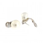 Orecchini in Oro Bianco, Perla e Diamante Crivelli