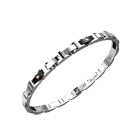 Bracciale Zancan da uomo in acciaio con inserti in nero