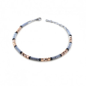 Bracciale Zancan da uomo in acciaio silver nero e rose (cod. UHB087)
