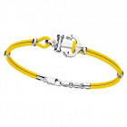 Bracciale in argento con cordino giallo con ancora (Cod. EXB619-R-GI)
